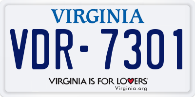 VA license plate VDR7301