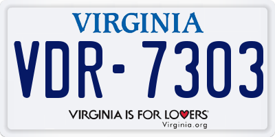 VA license plate VDR7303