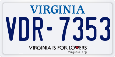 VA license plate VDR7353