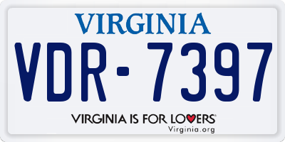 VA license plate VDR7397