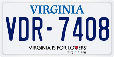 VA license plate VDR7408