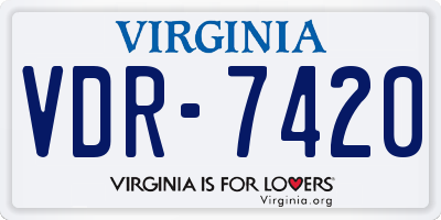 VA license plate VDR7420
