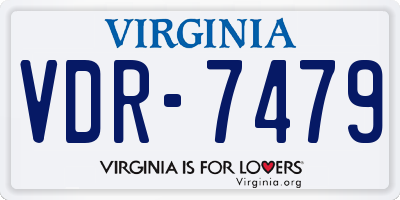 VA license plate VDR7479