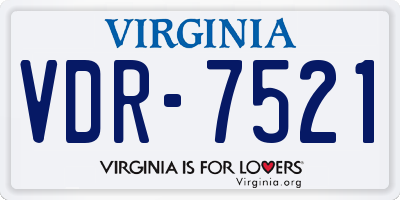 VA license plate VDR7521