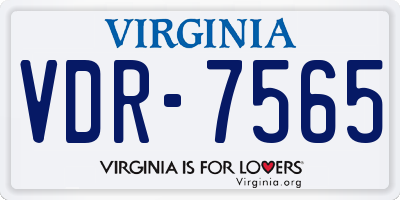VA license plate VDR7565