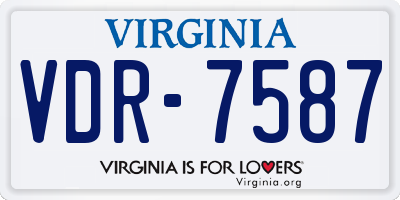 VA license plate VDR7587