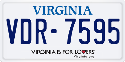 VA license plate VDR7595