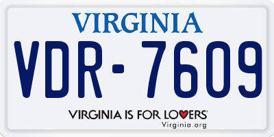 VA license plate VDR7609