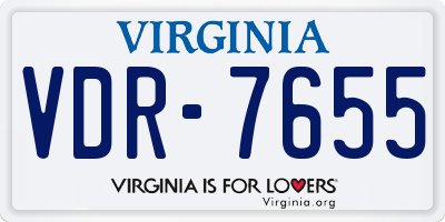 VA license plate VDR7655