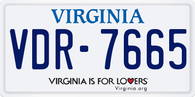VA license plate VDR7665