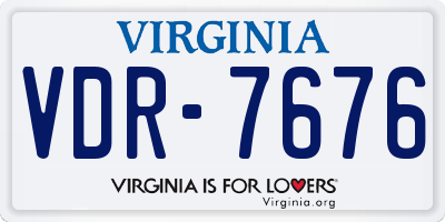 VA license plate VDR7676