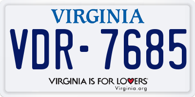 VA license plate VDR7685