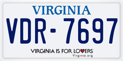 VA license plate VDR7697