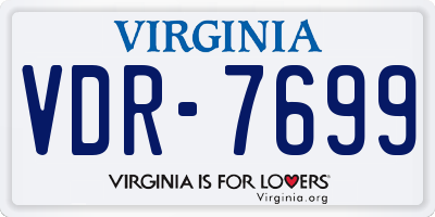 VA license plate VDR7699