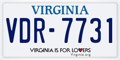 VA license plate VDR7731