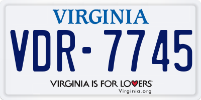 VA license plate VDR7745