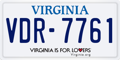 VA license plate VDR7761