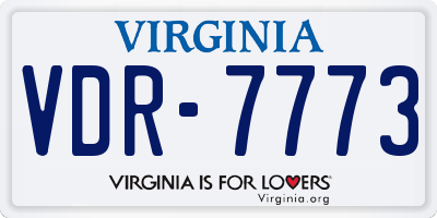 VA license plate VDR7773