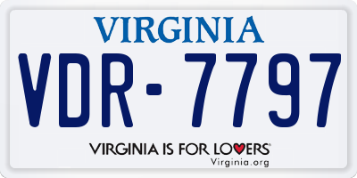 VA license plate VDR7797