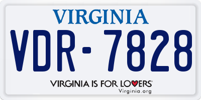 VA license plate VDR7828