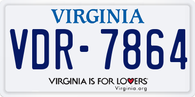 VA license plate VDR7864