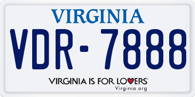 VA license plate VDR7888