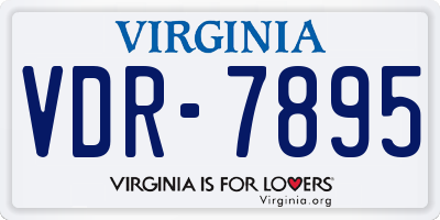 VA license plate VDR7895