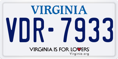 VA license plate VDR7933