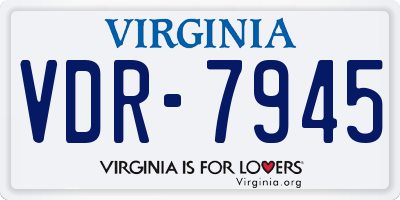 VA license plate VDR7945