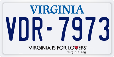 VA license plate VDR7973