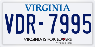 VA license plate VDR7995