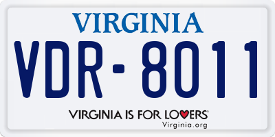 VA license plate VDR8011