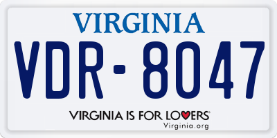 VA license plate VDR8047