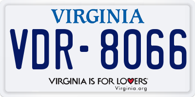 VA license plate VDR8066