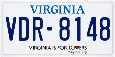 VA license plate VDR8148