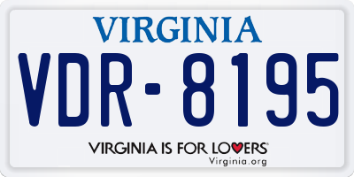 VA license plate VDR8195