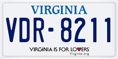 VA license plate VDR8211