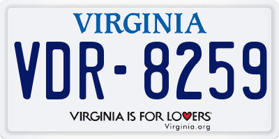 VA license plate VDR8259