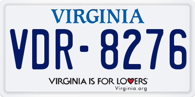 VA license plate VDR8276