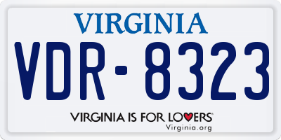 VA license plate VDR8323