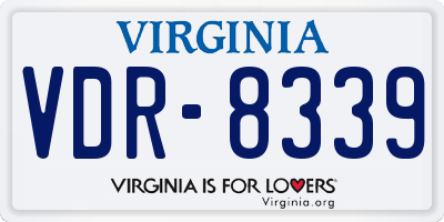 VA license plate VDR8339