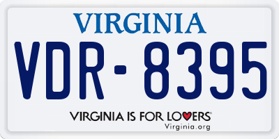VA license plate VDR8395