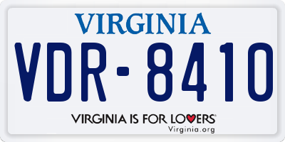 VA license plate VDR8410