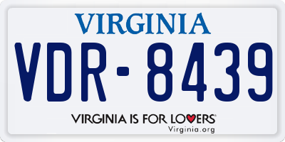 VA license plate VDR8439