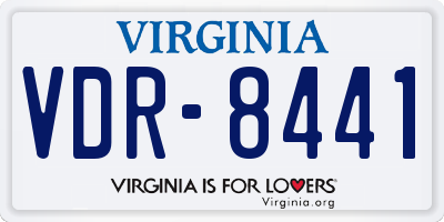 VA license plate VDR8441