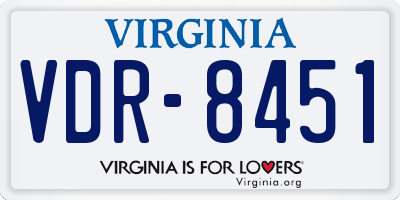 VA license plate VDR8451