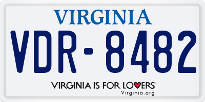 VA license plate VDR8482