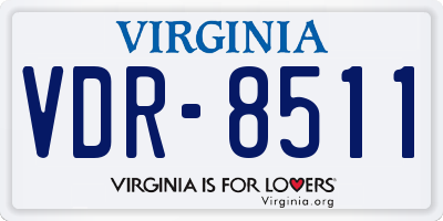 VA license plate VDR8511