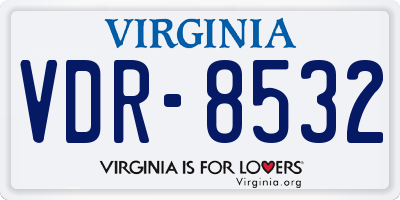VA license plate VDR8532