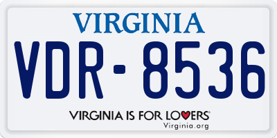 VA license plate VDR8536